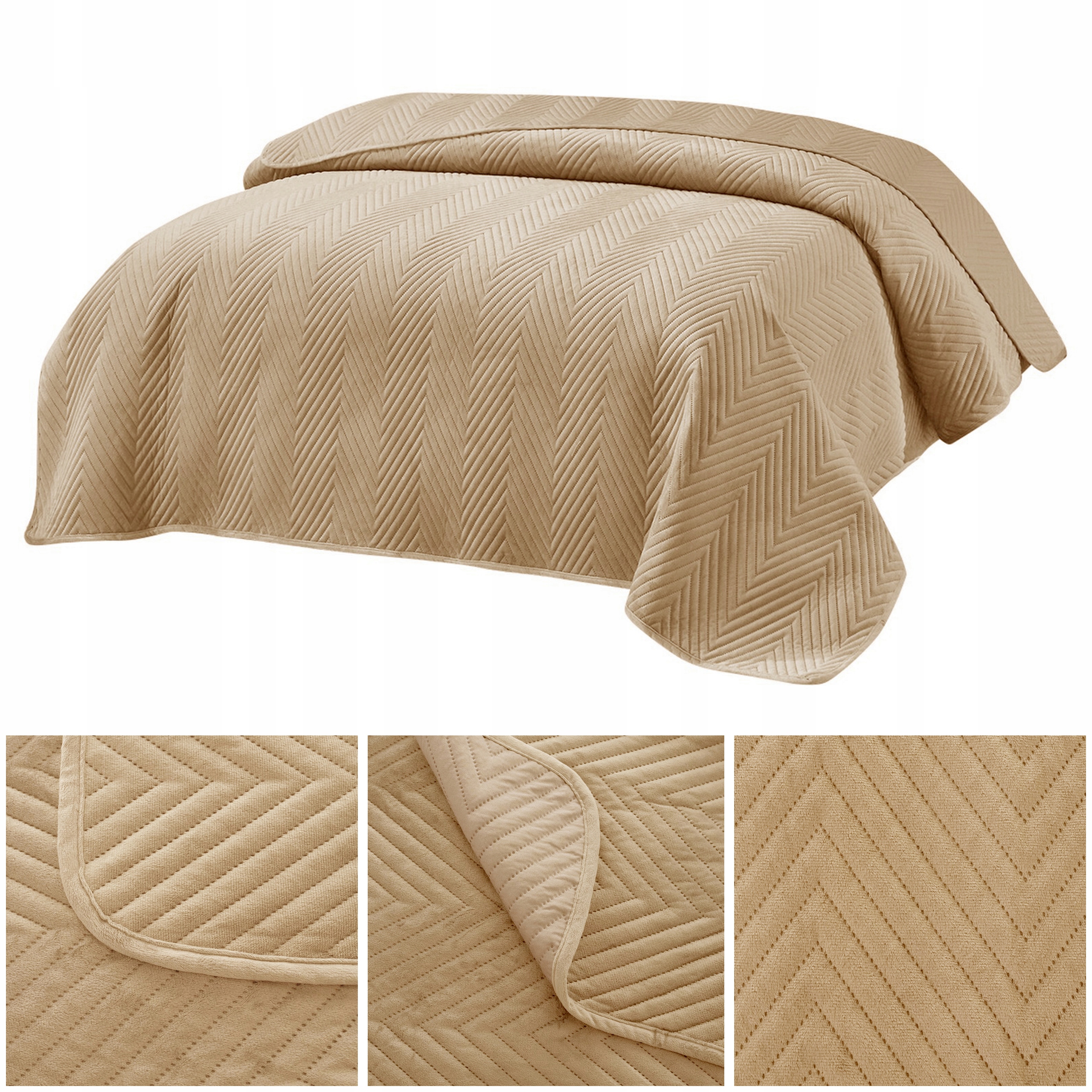 Velurový přehoz prošívaná 170 x 210 cm na postel a pohovku Dekorativní pohovka