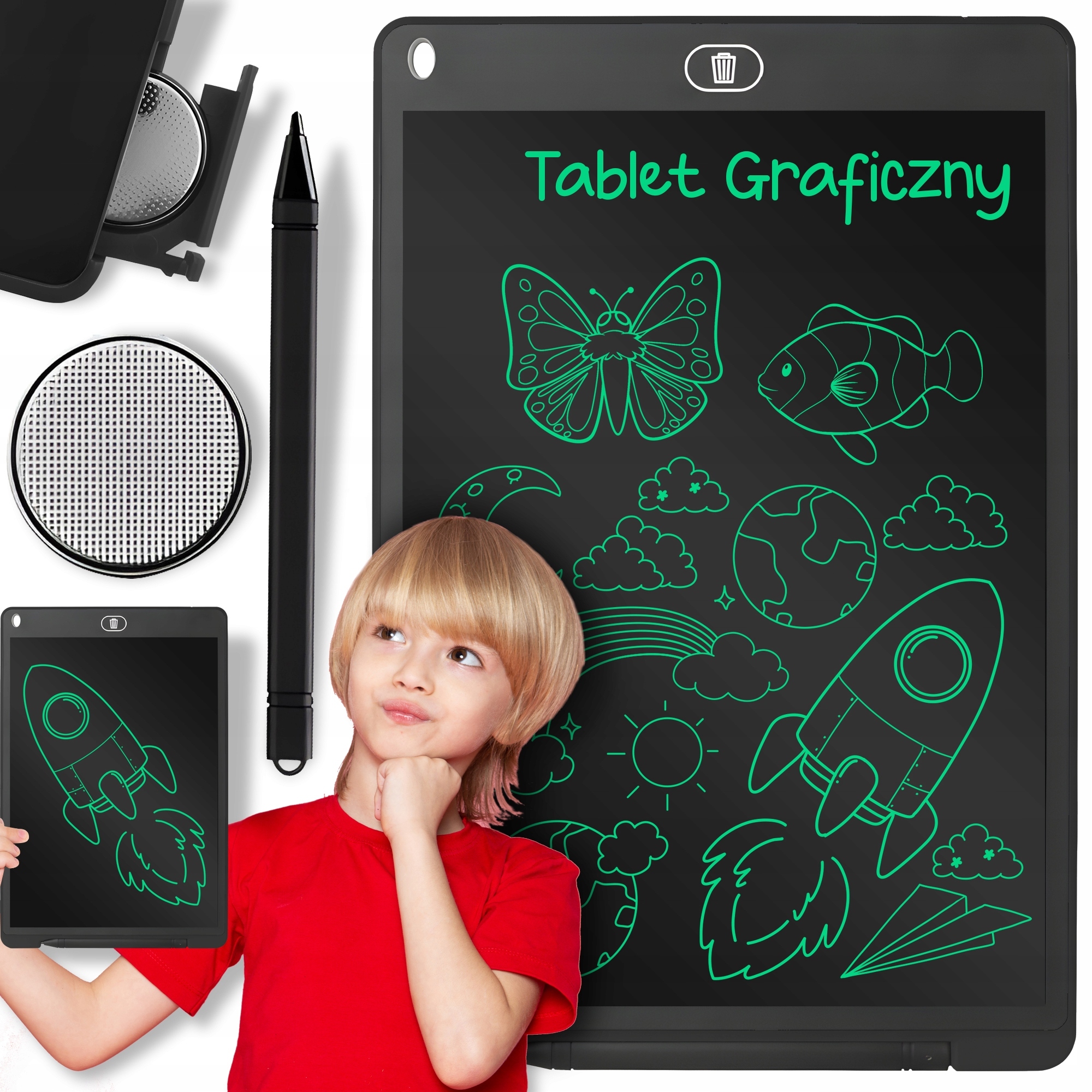 DUŻY TABLET GRAFICZNY DO RYSOWANIA RYSIK ZNIKOPIS TABLICA NOTATNIK LCD XXXL