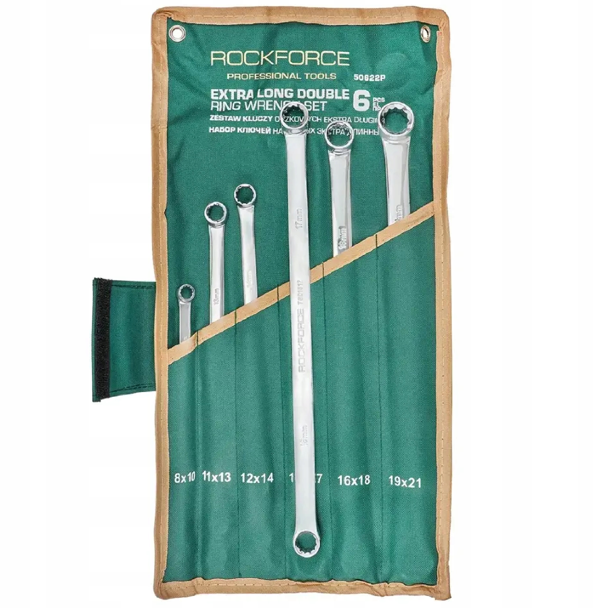 Klucze Oczkowe Proste 8 -21mm Bardzo Długie Zestaw 6 Szt Na Płachcie 65930