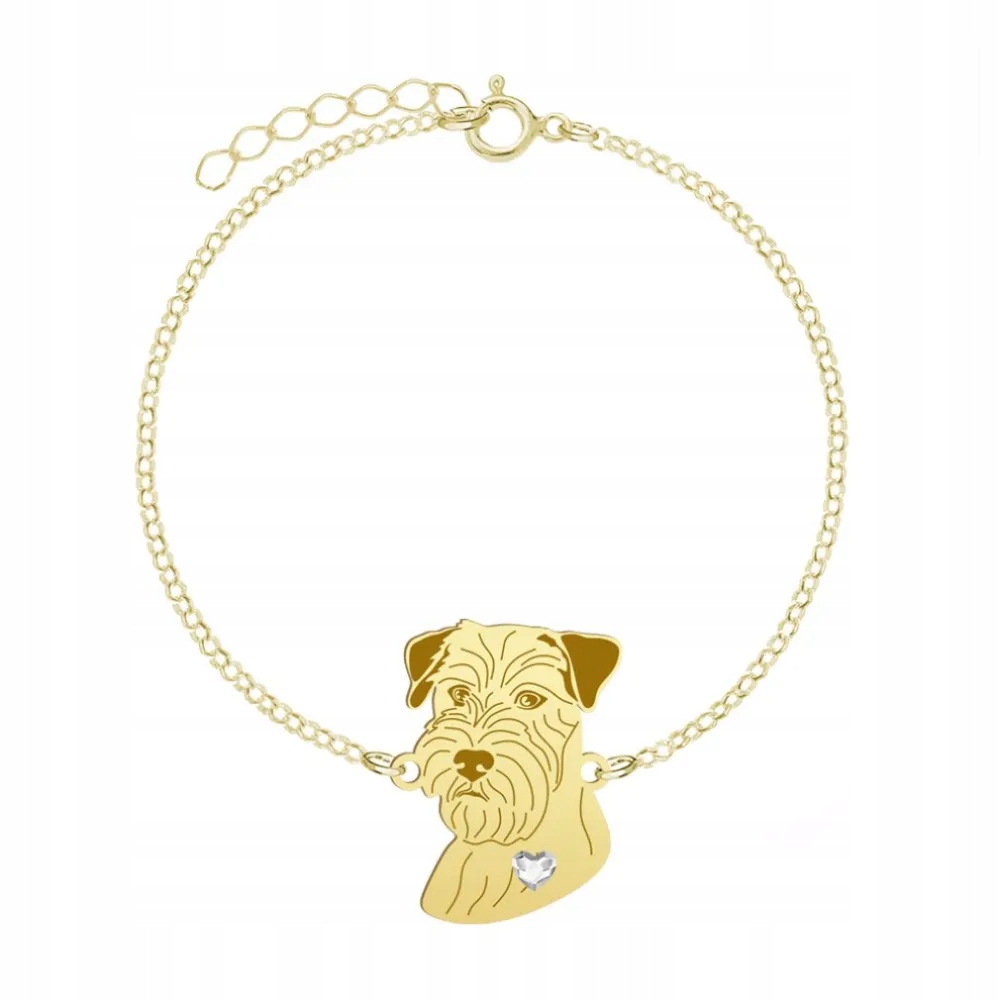 Zlatý náramek s Jack Russell teriérem Hrubosrstý 925 Žena Gravírování