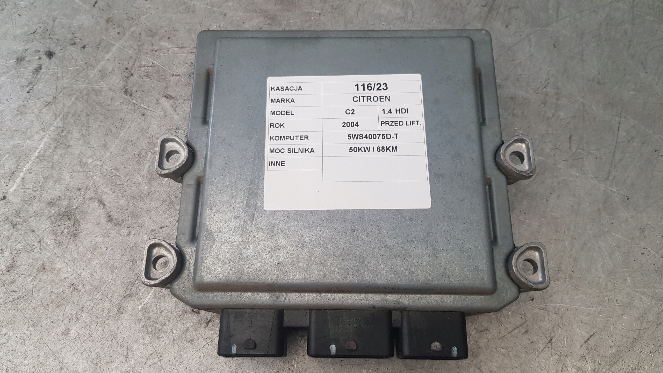 CENTRALINA COMPUTER CITROEN C2 1,4 HDI 5WS40075D-T