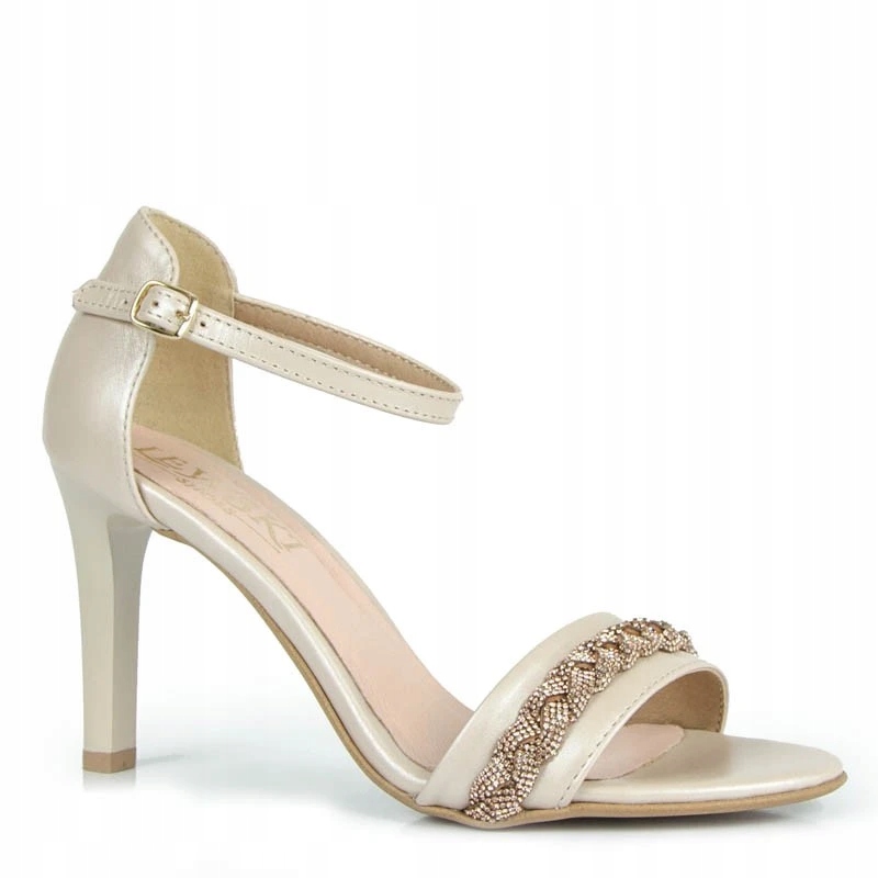 LaRoni 3328/2 Sandály Špendlíky Kůže Lico Béžové 39