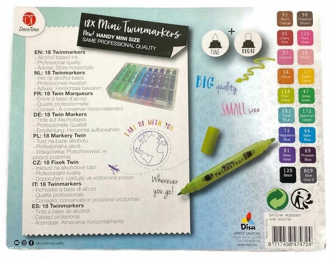 PODWÓJNE MINI MARKERY ALKO pisaki mazaki + PUDEŁKO Kod producenta www.CardSplitter.pl