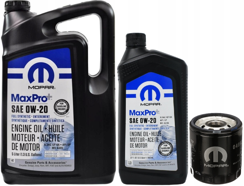 Olej Mopar 0W20 MaxPro+ 5,9L Filtr Mopar MO339