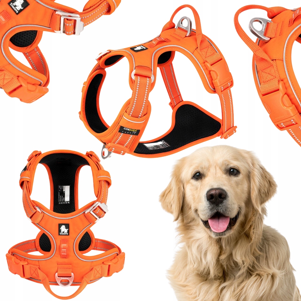 Levně Postroj Pro Psa Easywalk Truelove Front Line Premium Cordura Oranžový XL