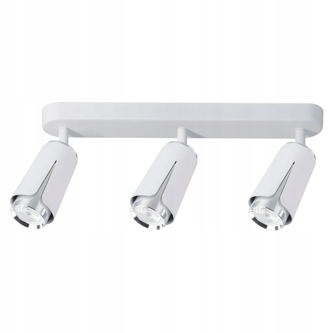 Stropní svítidlo trojitá, moderní bílá, stříbrná, 3 reflektory Milagro