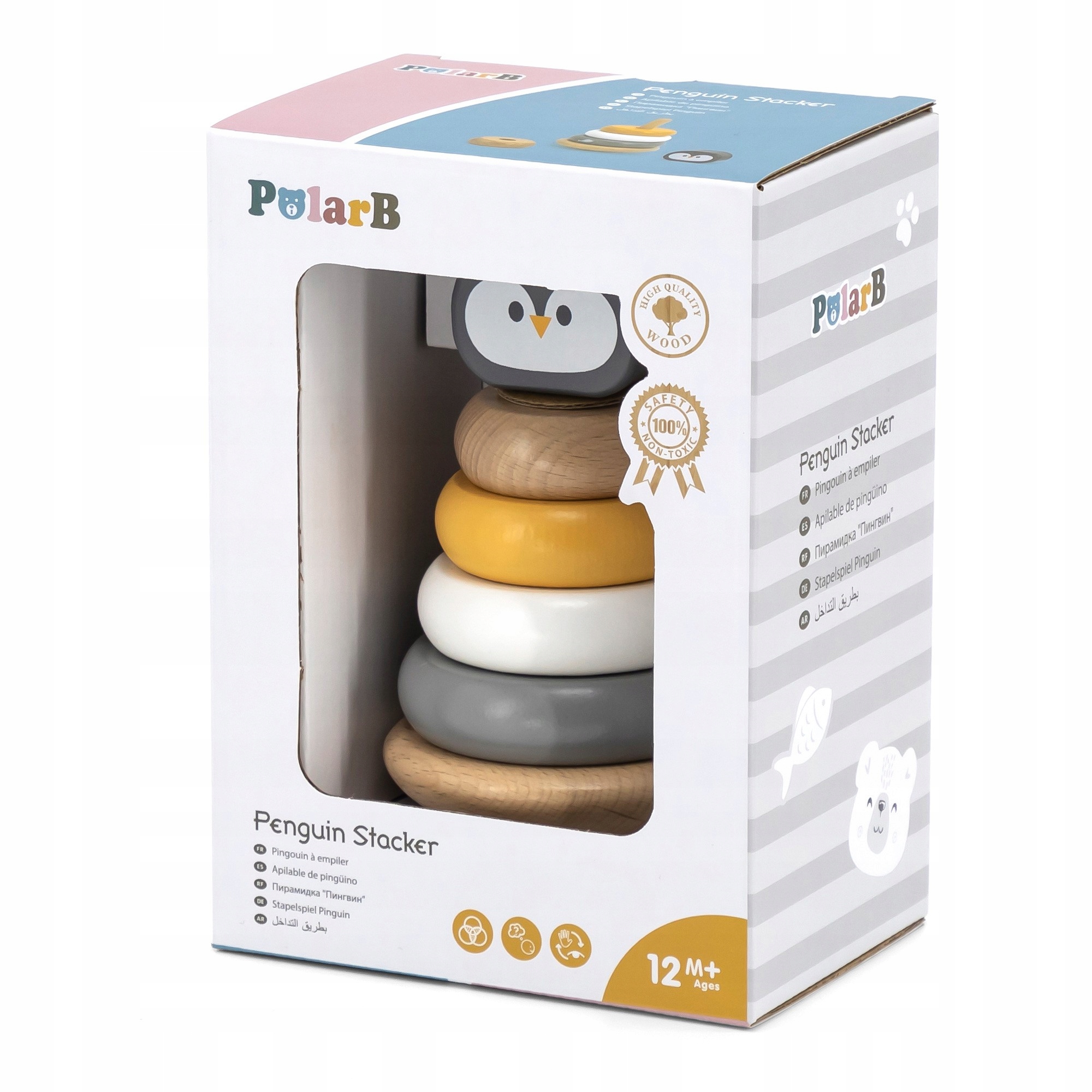 WAŃKA WSTAŃKA UKŁADANKA DREWNIANA PIRAMIDKA EDUKACYJNA PINGWINEK VIGA Płeć chłopcy dziewczynki