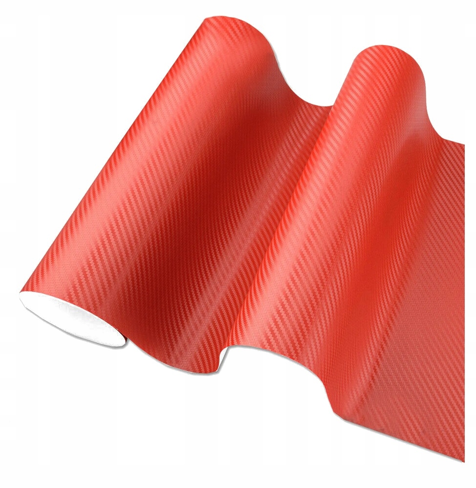 Folia 3D Carbon Karbon Okleina Czerwona Czerwony Progi Kokpit Dach 50x150cm
