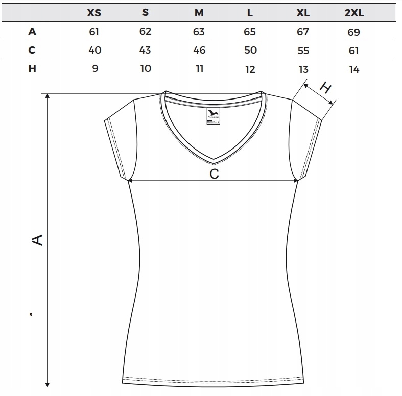 MALFINI 162 KOSZULKA DAMSKA BAWEŁNA W. JAKOŚĆ M Dekolt serek/dekolt V