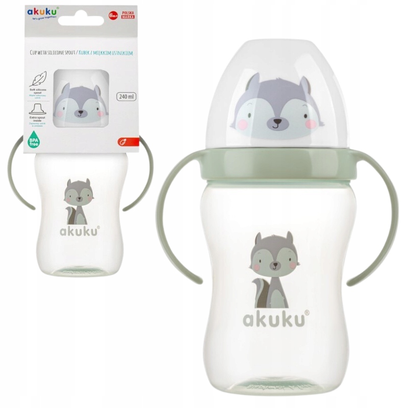 

Akuku Bidon Kubek Niekapek Silikonowy Ustnik 240ml