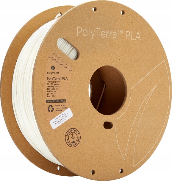 Filament Polymaker PolyTerra Pla Cotton White 1,75mm 1kg