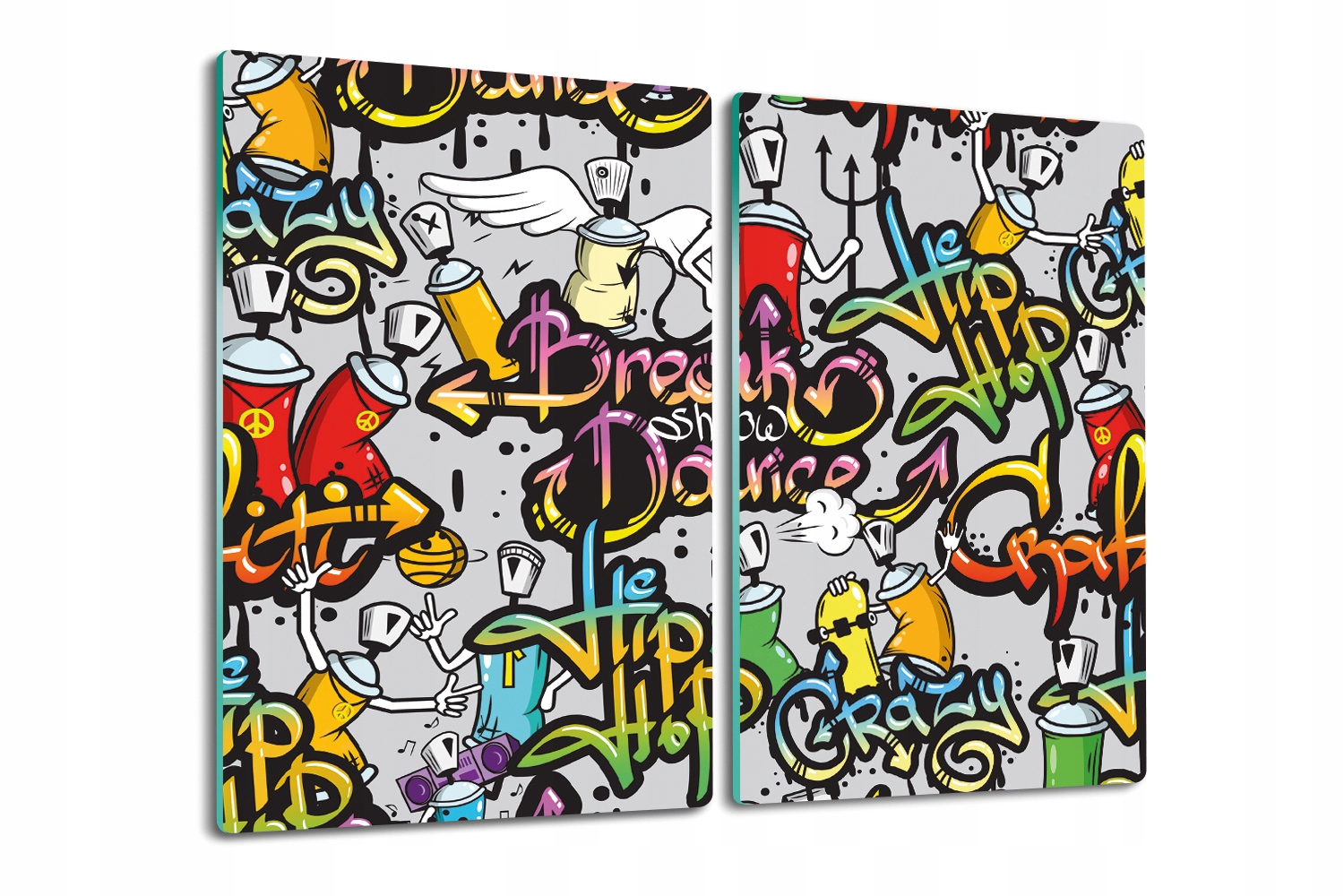 Deska z tvrzeného skla pro krájení a servírování Graffiti stěna