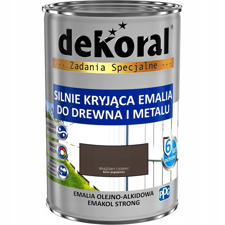 

Dekoral Emakol Emalia Drewno Metal Brązowy Ci 0,9l
