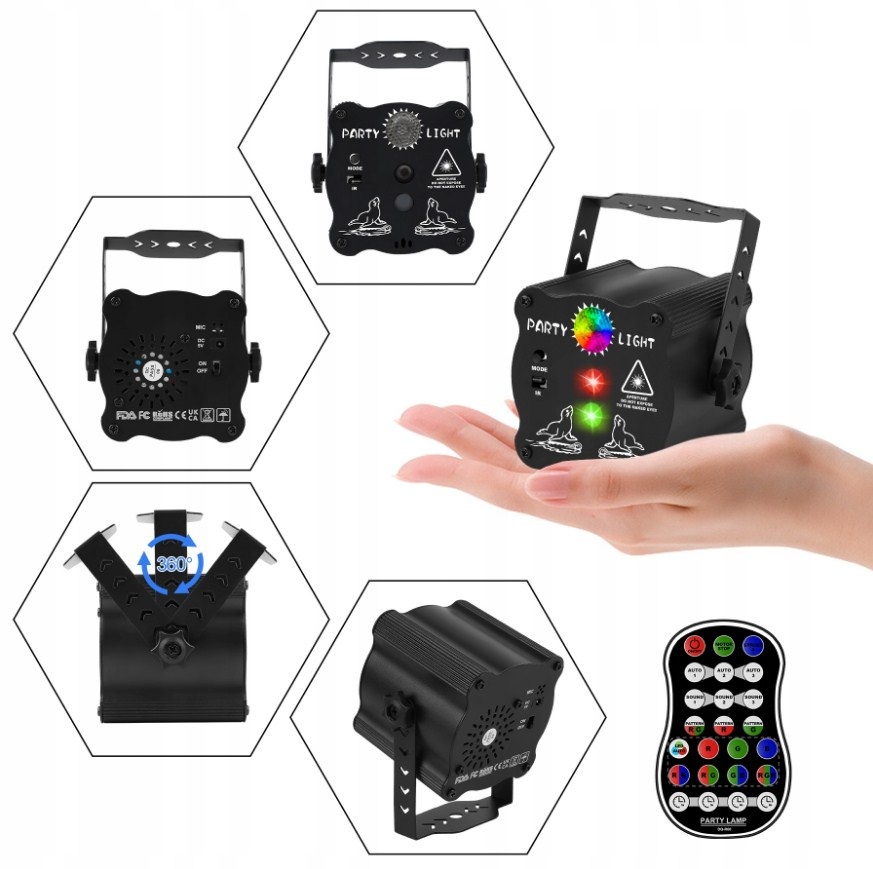 Światła Sceniczne LED Projektor Laserowy RGB Disco Model RGB