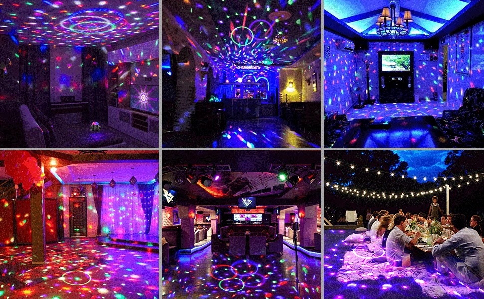 KULA DISCO RGB PROJEKTOR DYSKOTEKOWY LED Z PILOTEM Średnica 90 mm