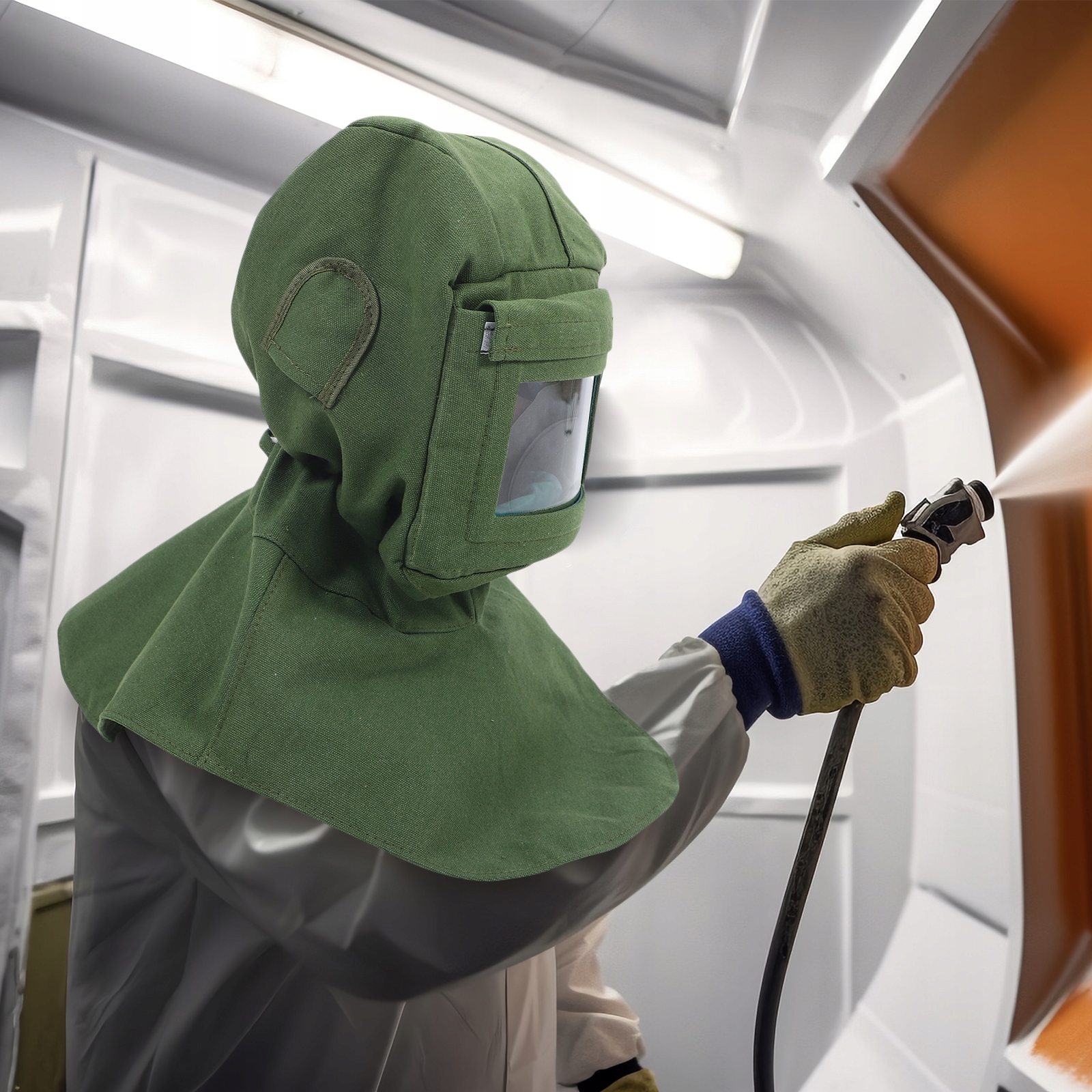 Czapka z kapturem do piaskowania Czapka z szalem do piaskowania Marka inna