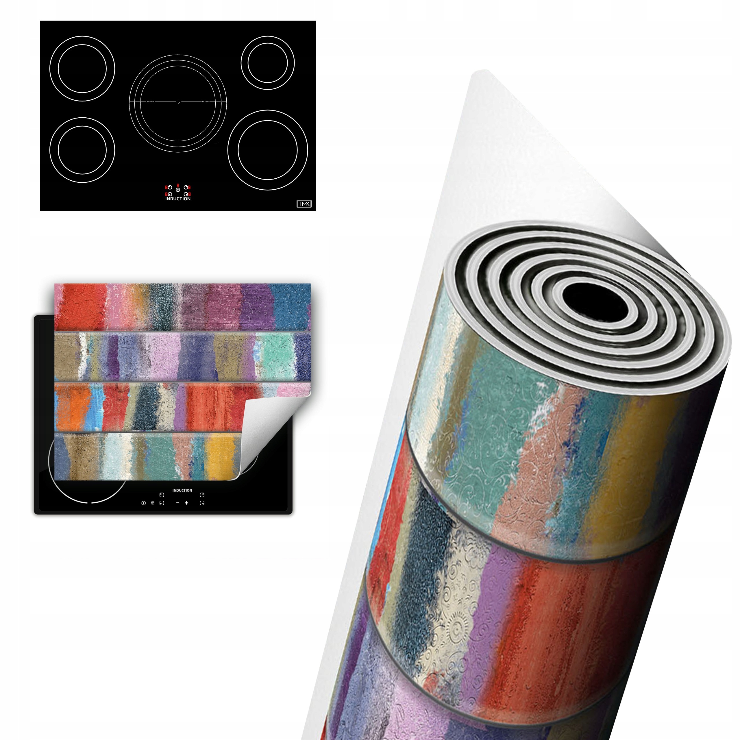Vinylová Ochrana Na Indukci Deska 80x52 barevná cihlová