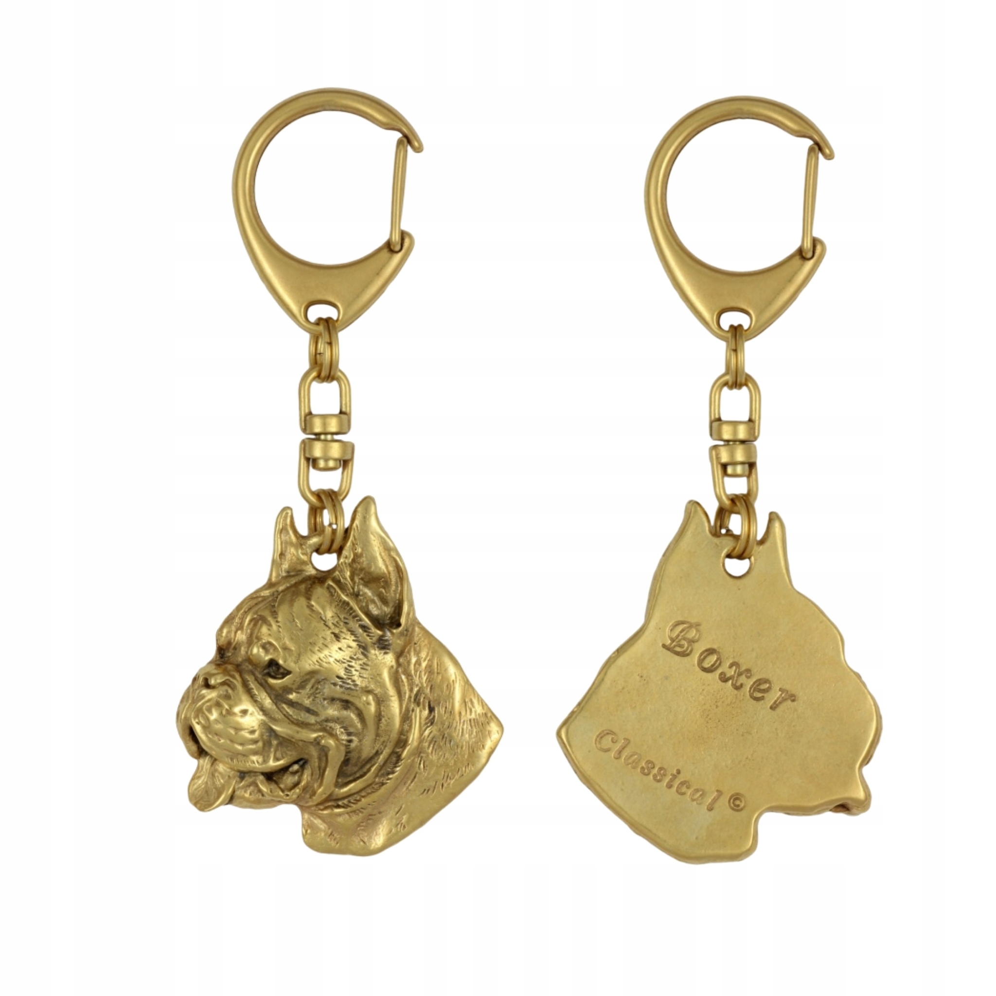 Boxer, Boxer I – pozlacený přívěsek na klíče na klíče se psem v dárkové krabičce,