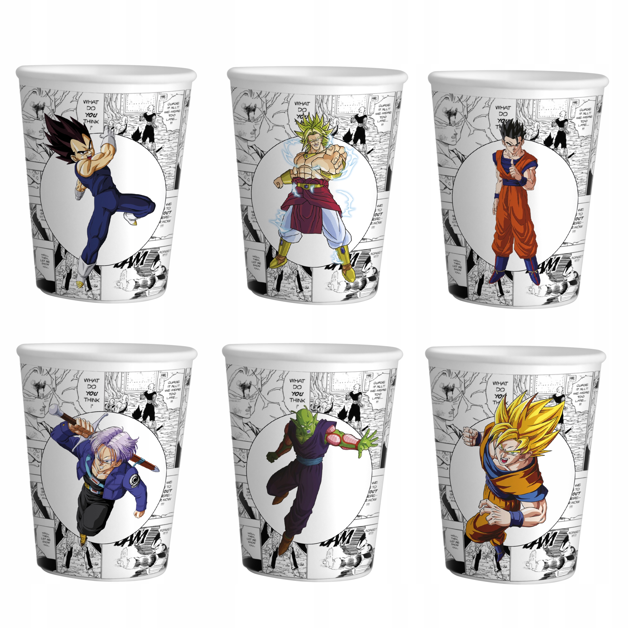 ZESTAW KUBKI + SŁOMKI URODZINOWE - DRAGON BALL ANIME PRZYJĘCIE Stan opakowania oryginalne