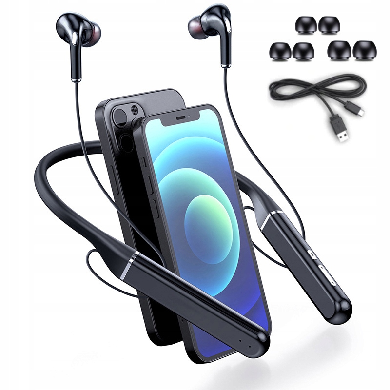 SŁUCHAWKI BEZPRZEWODOWE SPORTOWE ROWER BIEGANIE BLUETOOTH 5.0