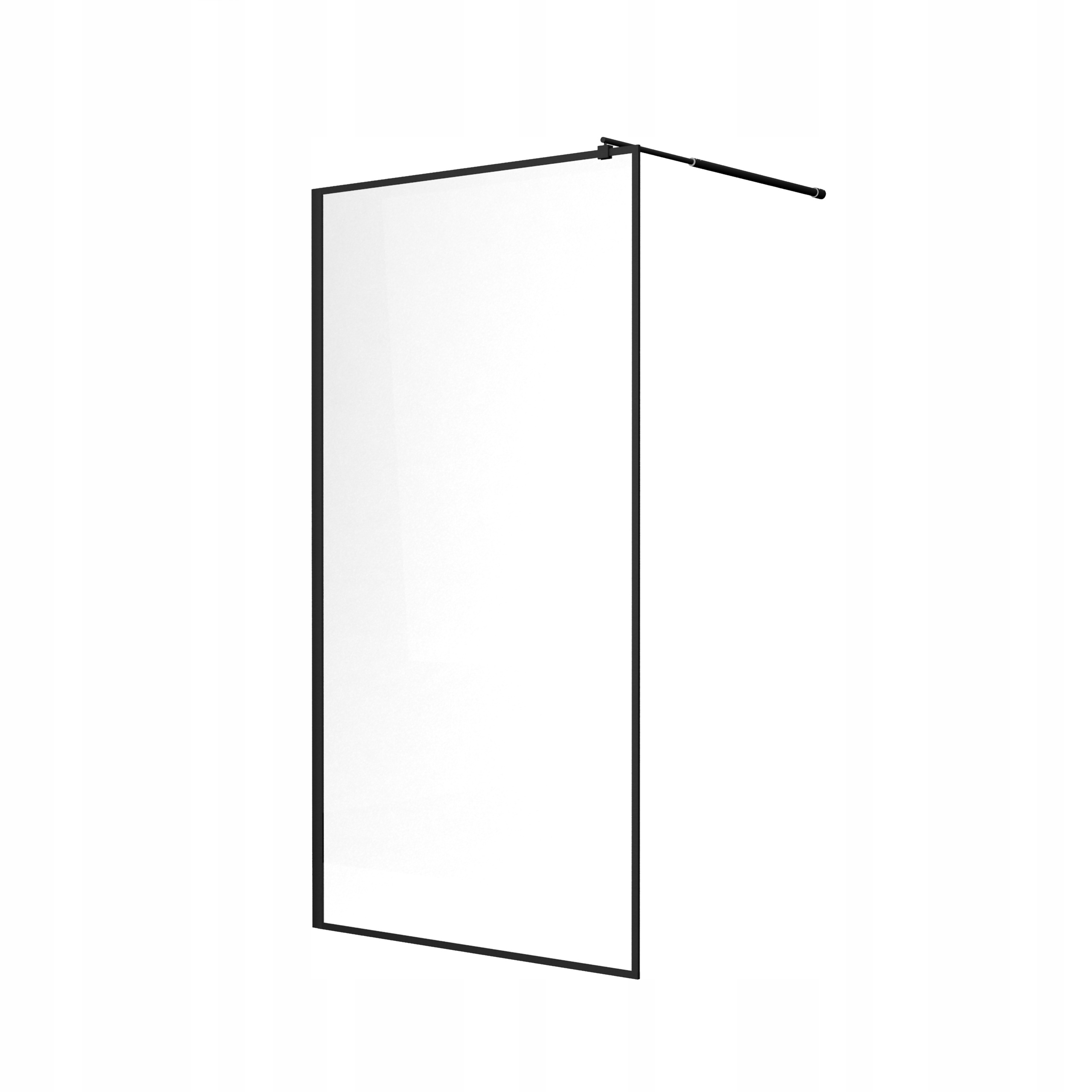 Ścianka Prysznicowa Szkło 8MM Walk-in 70CM Czarna Kabina Szyba Esg Loft