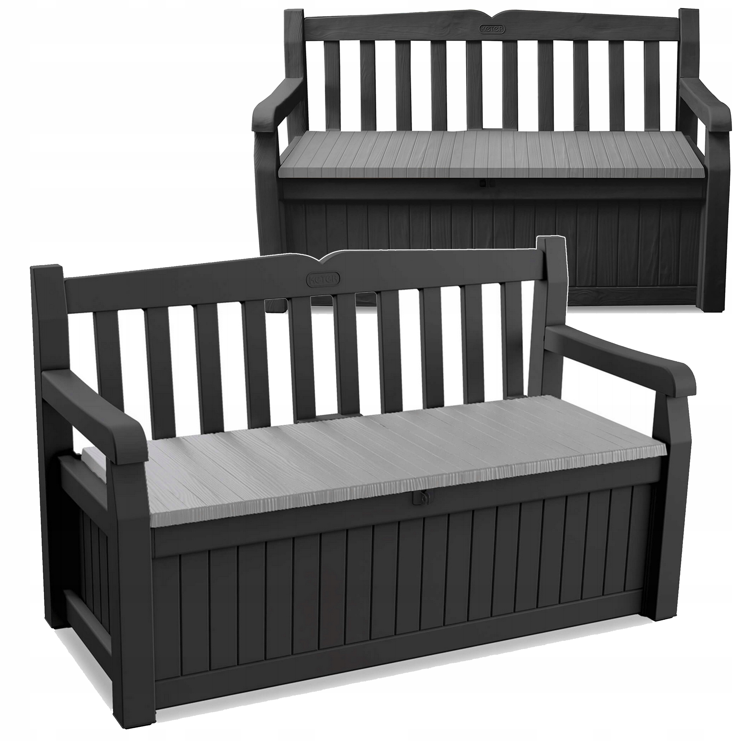 Skrzynia Ławka Ogrodowa Schowek Keter Bench 265L Grafit 2w1