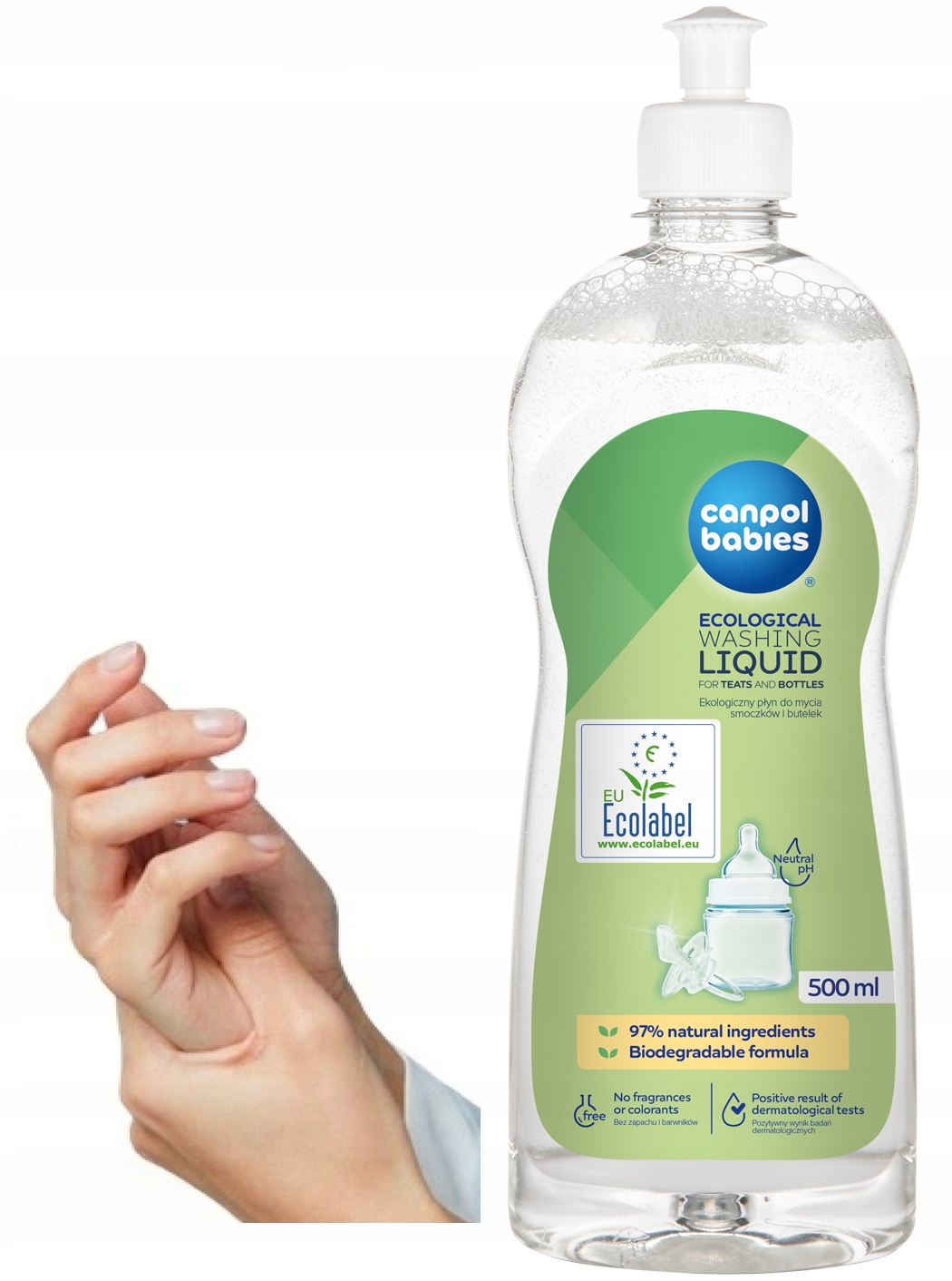 CANPOL EKOLOGICZNY PŁYN DO MYCIA BUTELEK I SMOCZKÓW 500ml 1/500