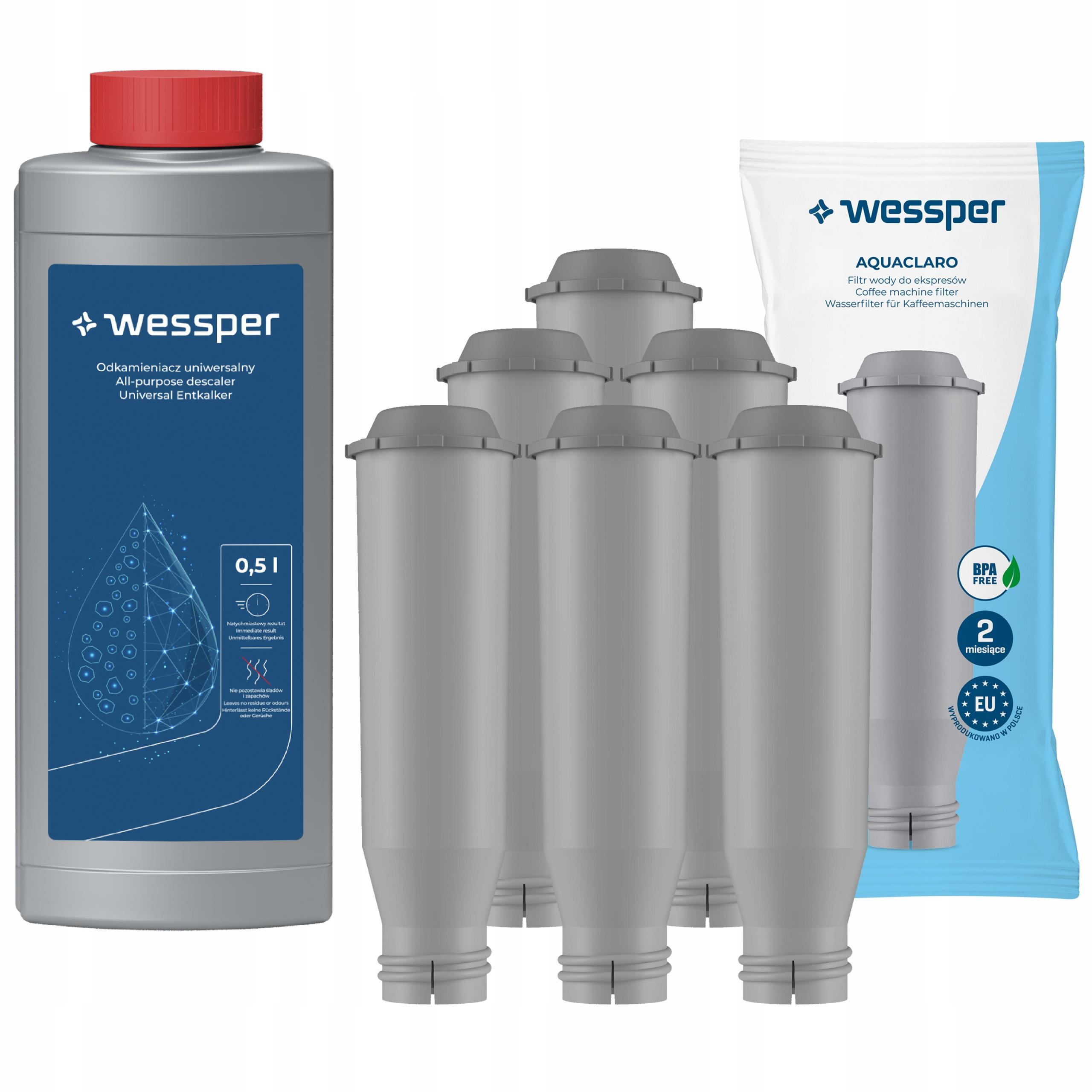 6 x Filtr vody Wessper pro kávovar Krups Odvápňovač 500 ml