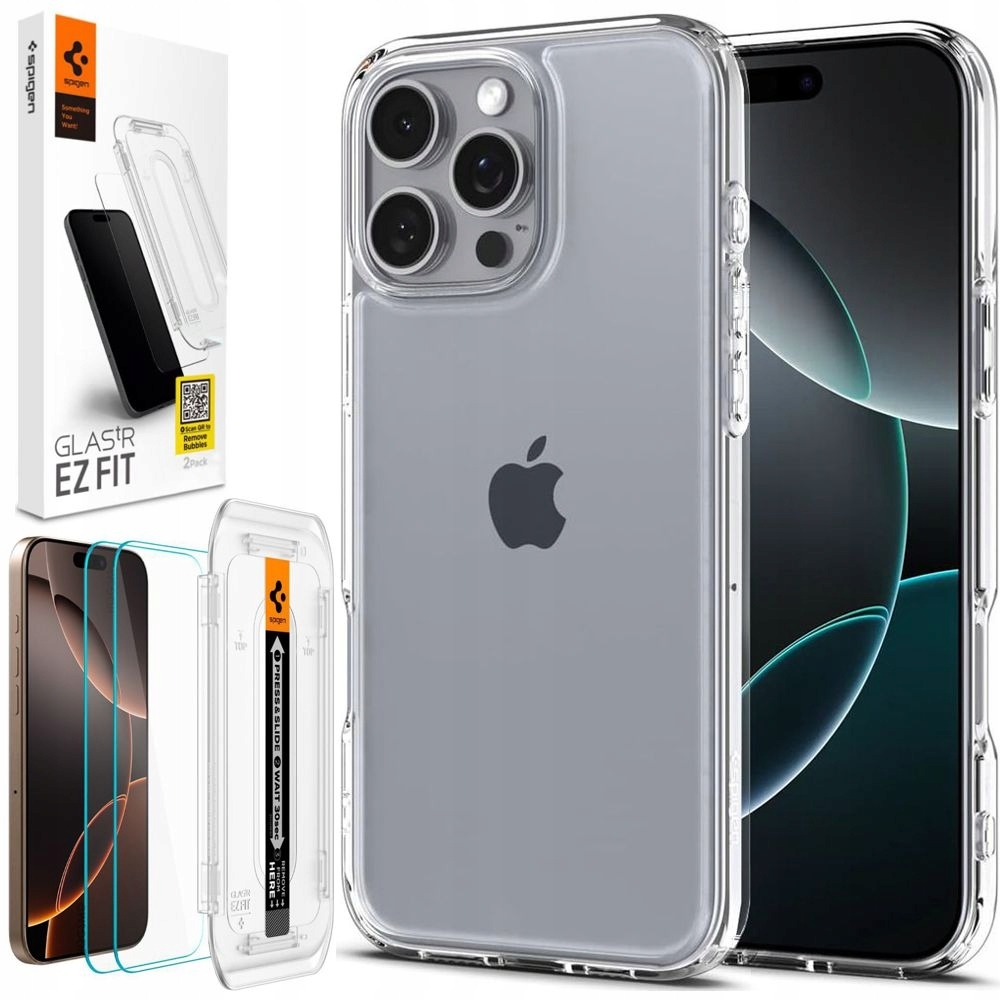 Spigen Pouzdro Průhledné 2x Sklo pro Apple iPhone 16 Pro