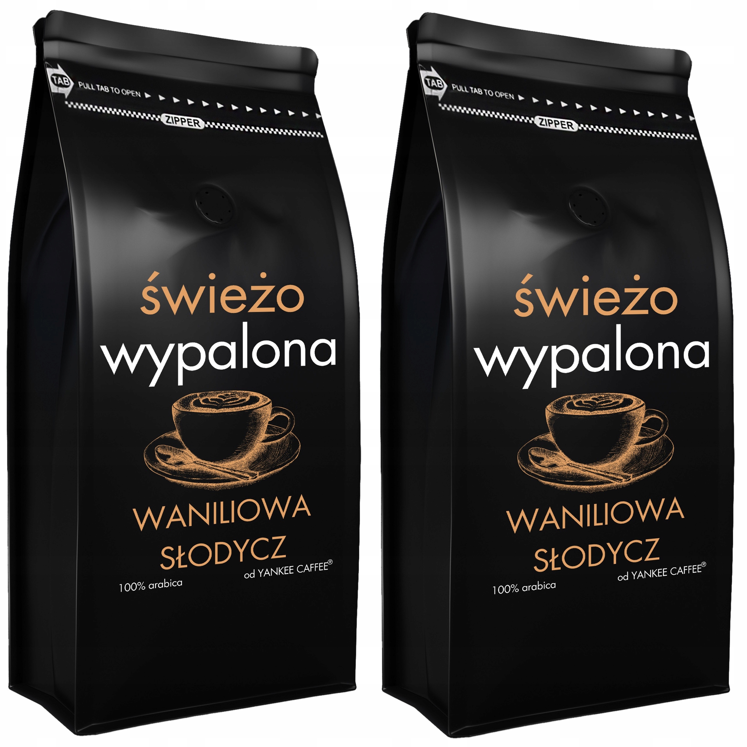Levně Káva zrnková 2x1kg Čerstvě Pražená 100% Vanilková příchuť Arabica