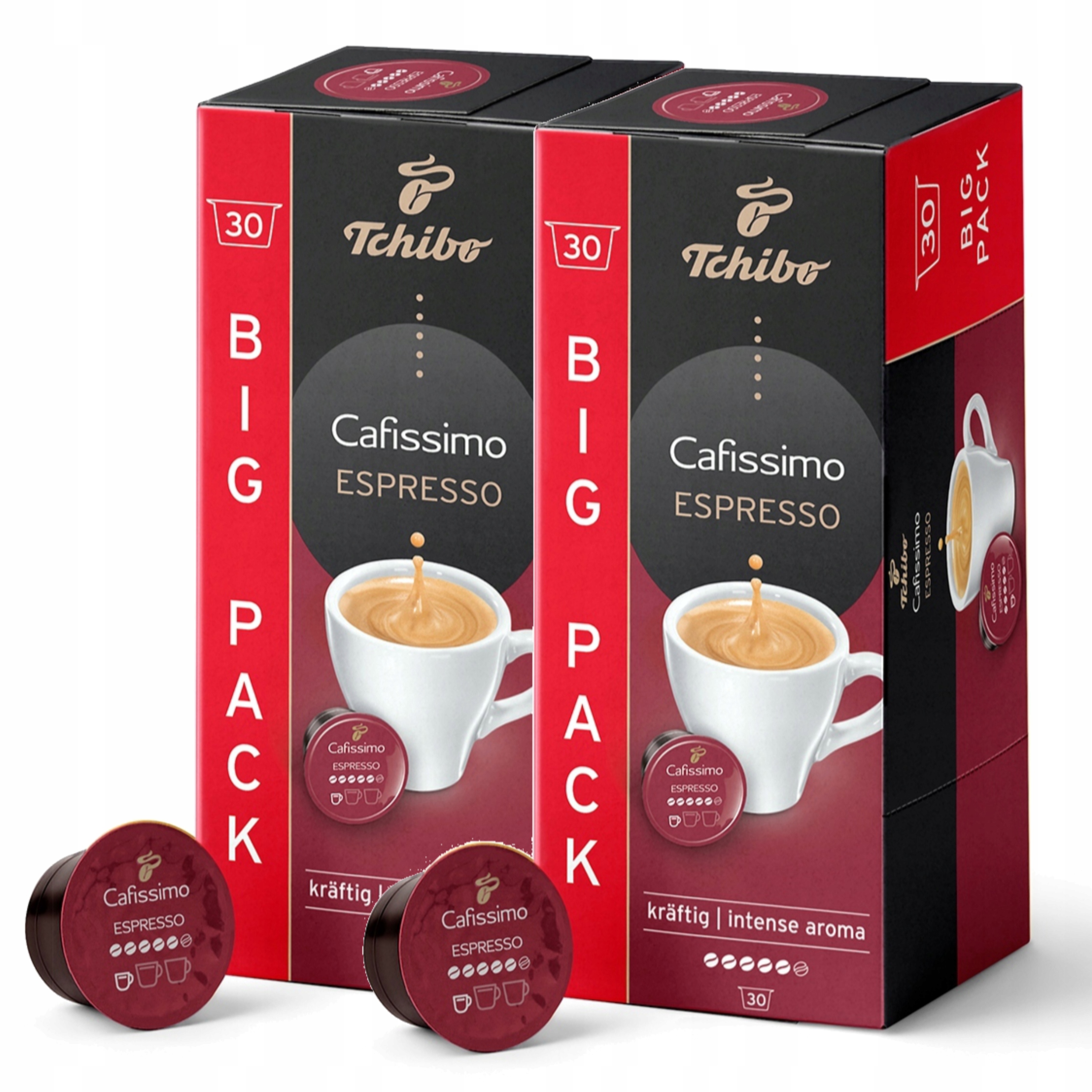 Levně Tchibo Cafissimo Espresso Intense Aroma Káva Arabika Robusta 30x2 kapslí