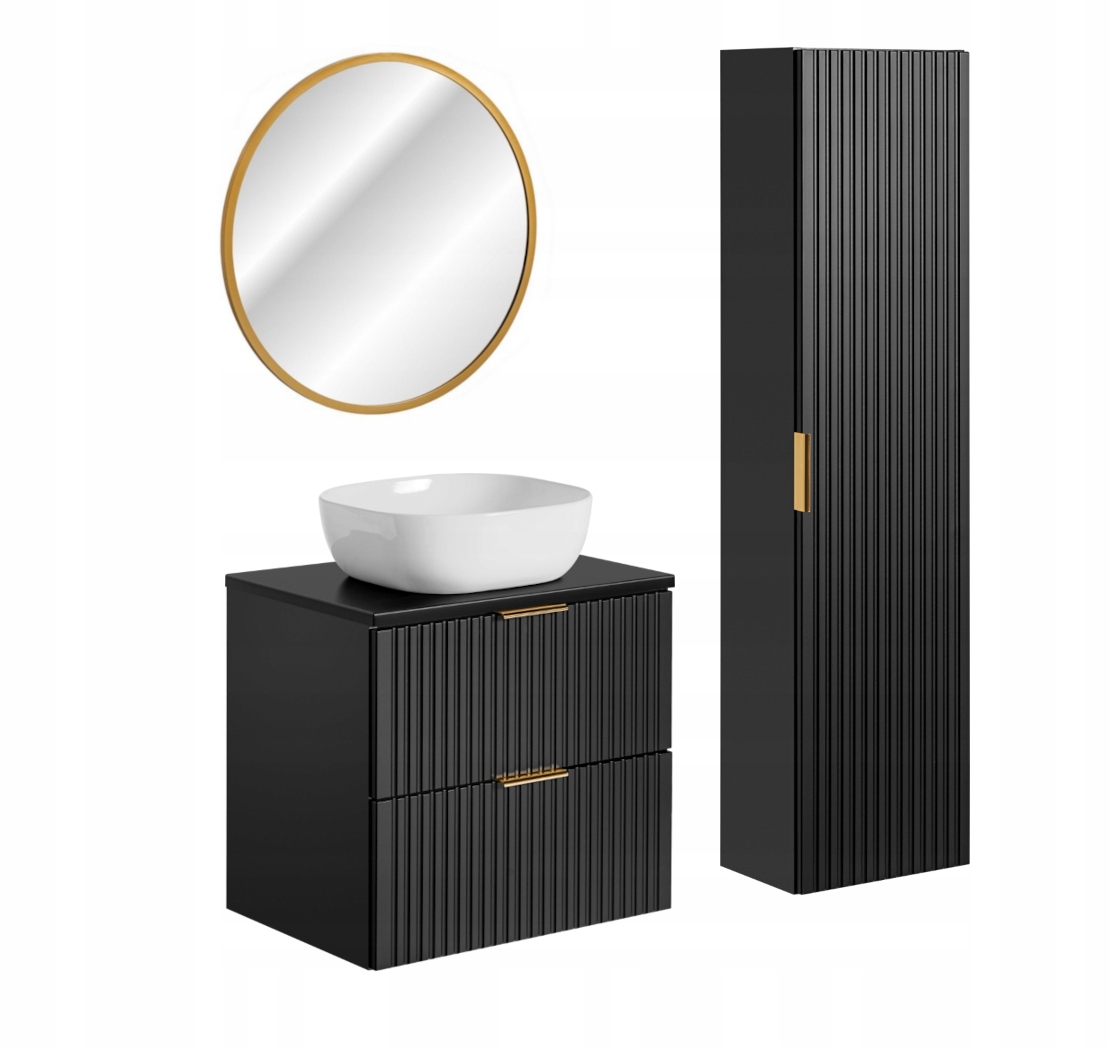 Koupelnový set 60 cm s umyvadlem na desku sloupek Zrcadlo 60 cm