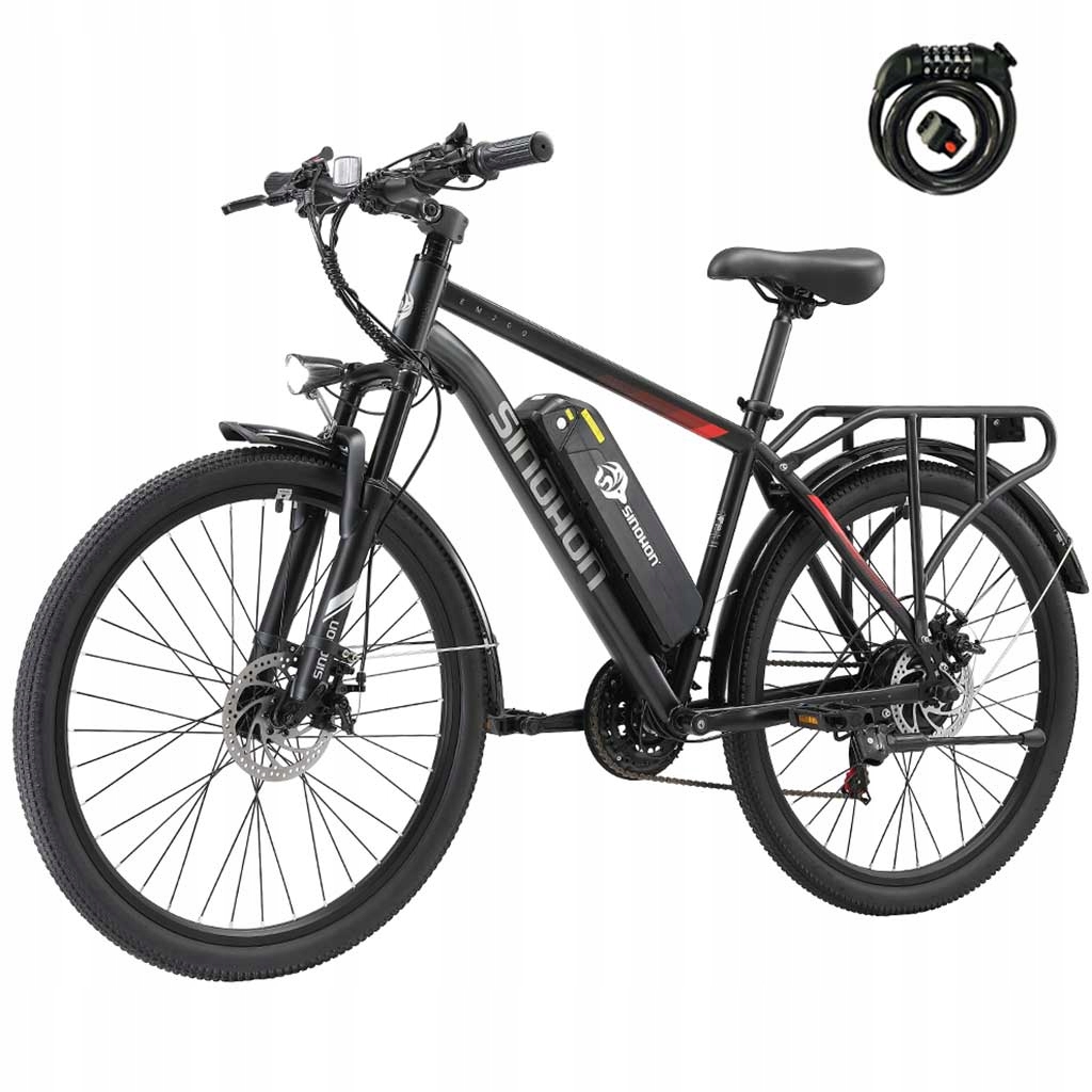 Sinohon EM200 Zadní nosič Elektrický bicykl Peak 750W 48V12.5Ah 45km/h 21 rychlostí