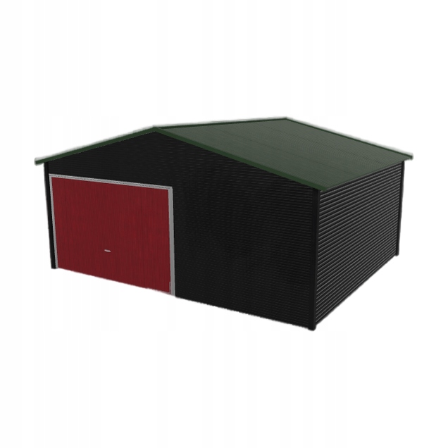 Plechová garáž 5.5 x 4.5 m jednopolohová, dvoupolohová, černá