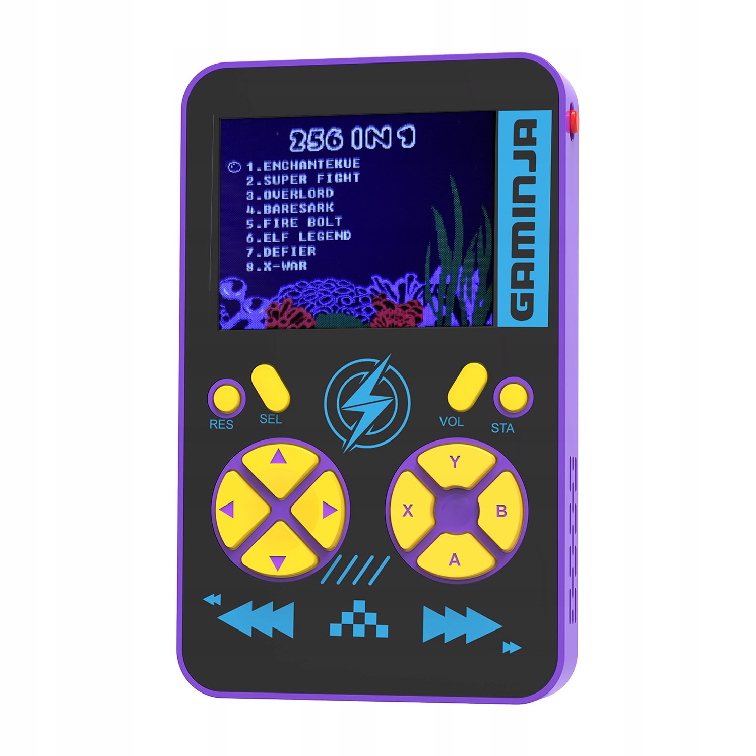 Konsola z powerbankiem Ylw Gaminja 2 w 1 fioletowa