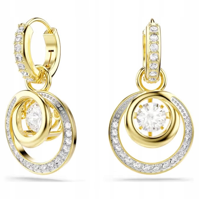 Náušnice Swarovski Hyperbola Závěsné Křišťál bílá Ocel pozlacená