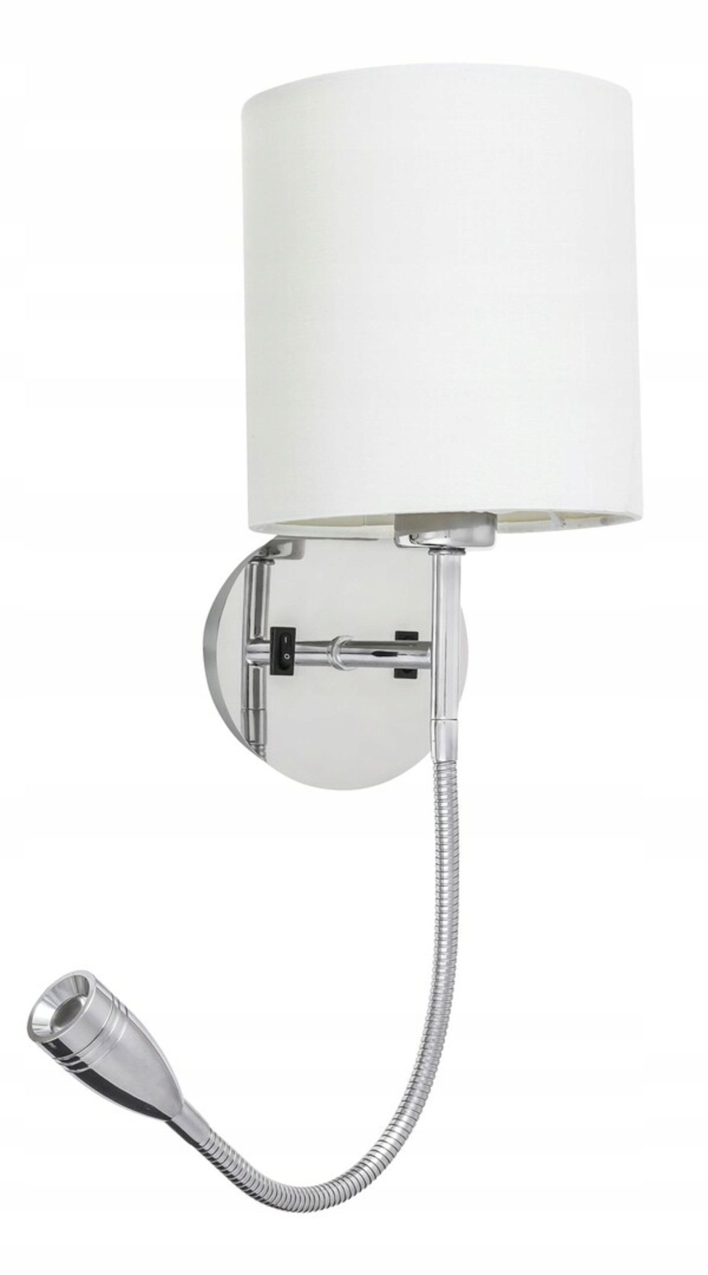 Rabalux Larkin nástenné svietidlo E27/40W Led 3W chróm/biely textil