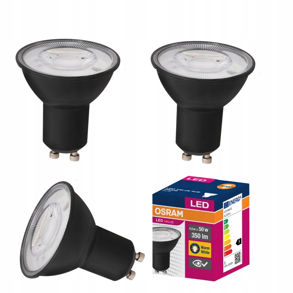 

3x Żarówka Czarna Led GU10 4,5W Osram 4000K neutra