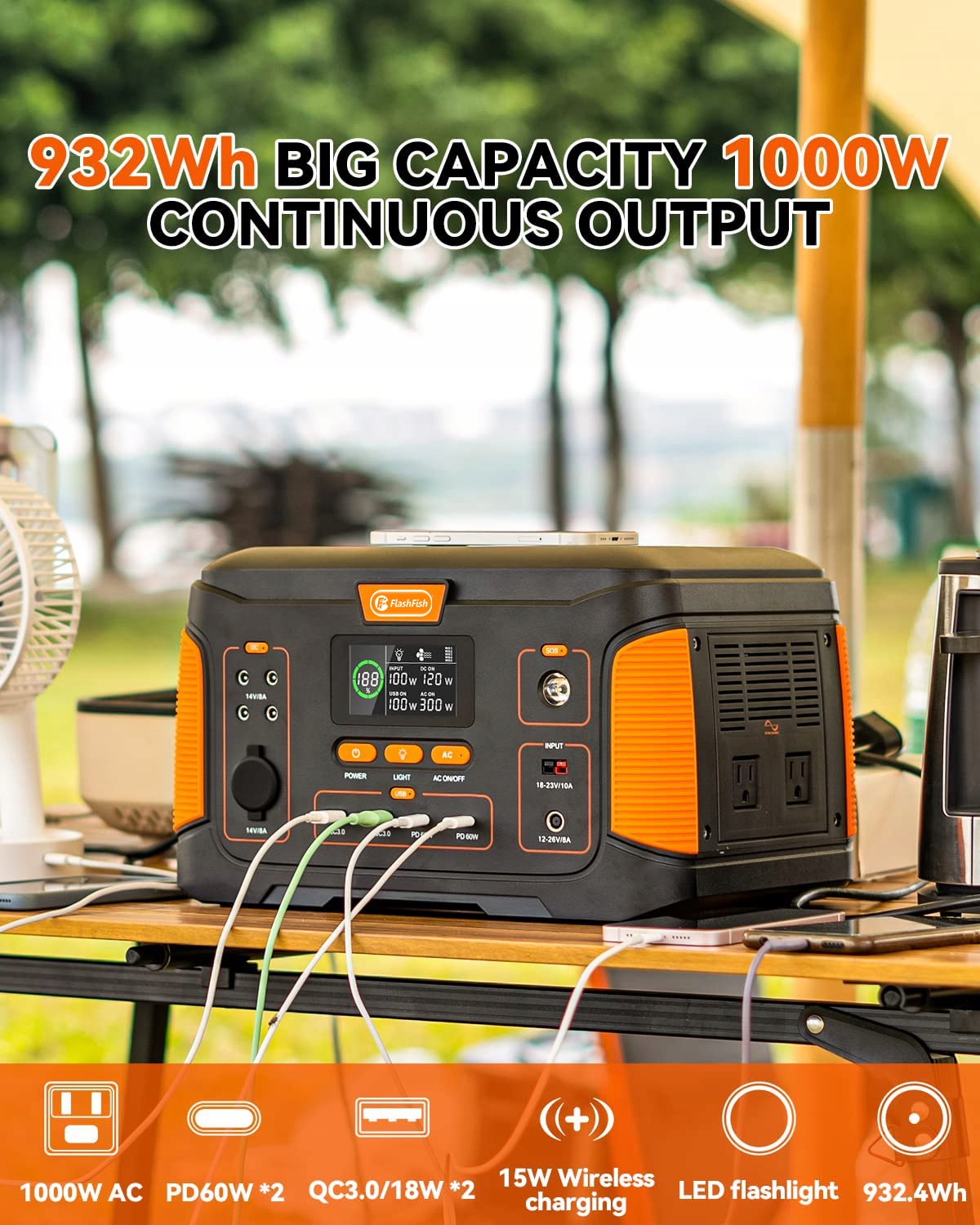 Bank Energii Awaryjna Stacja Zasilania FlashFish J1000Plus 1000W 932Wh EAN (GTIN) 5903031038644