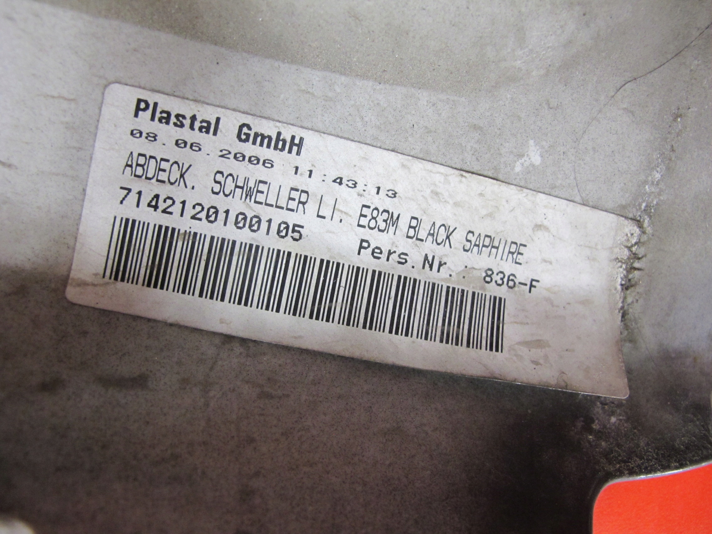 BMW X3 E83 m-packet moulding cap threshold left