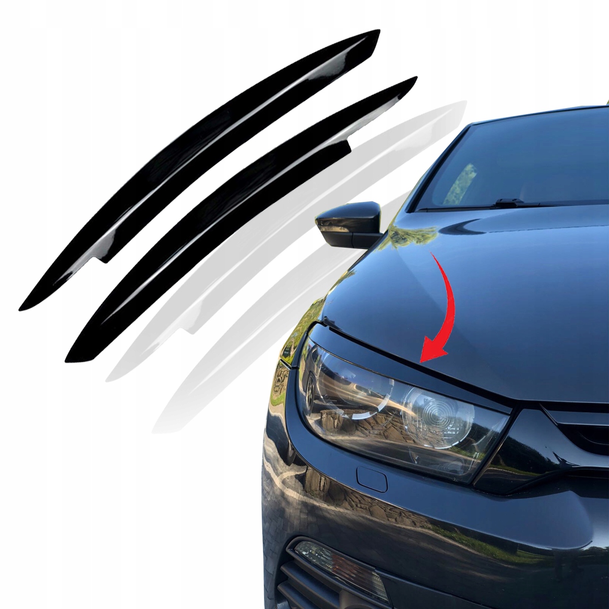 Brewki nakładki na lampy VW Scirocco 08-17 POŁYSK