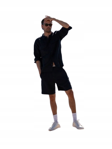 Selected Homme Tmavě Modré Kraťasy Len S Bavlnou Na Léto XXL N1B