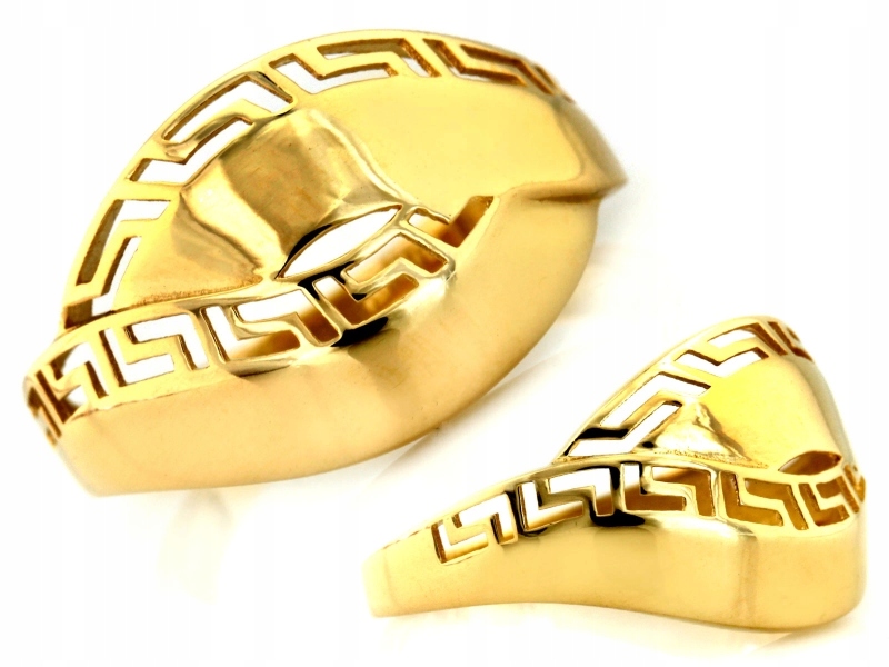 Prstýnek 585 s řeckým vzorem r19, pletenina, elegantní vzor 14k