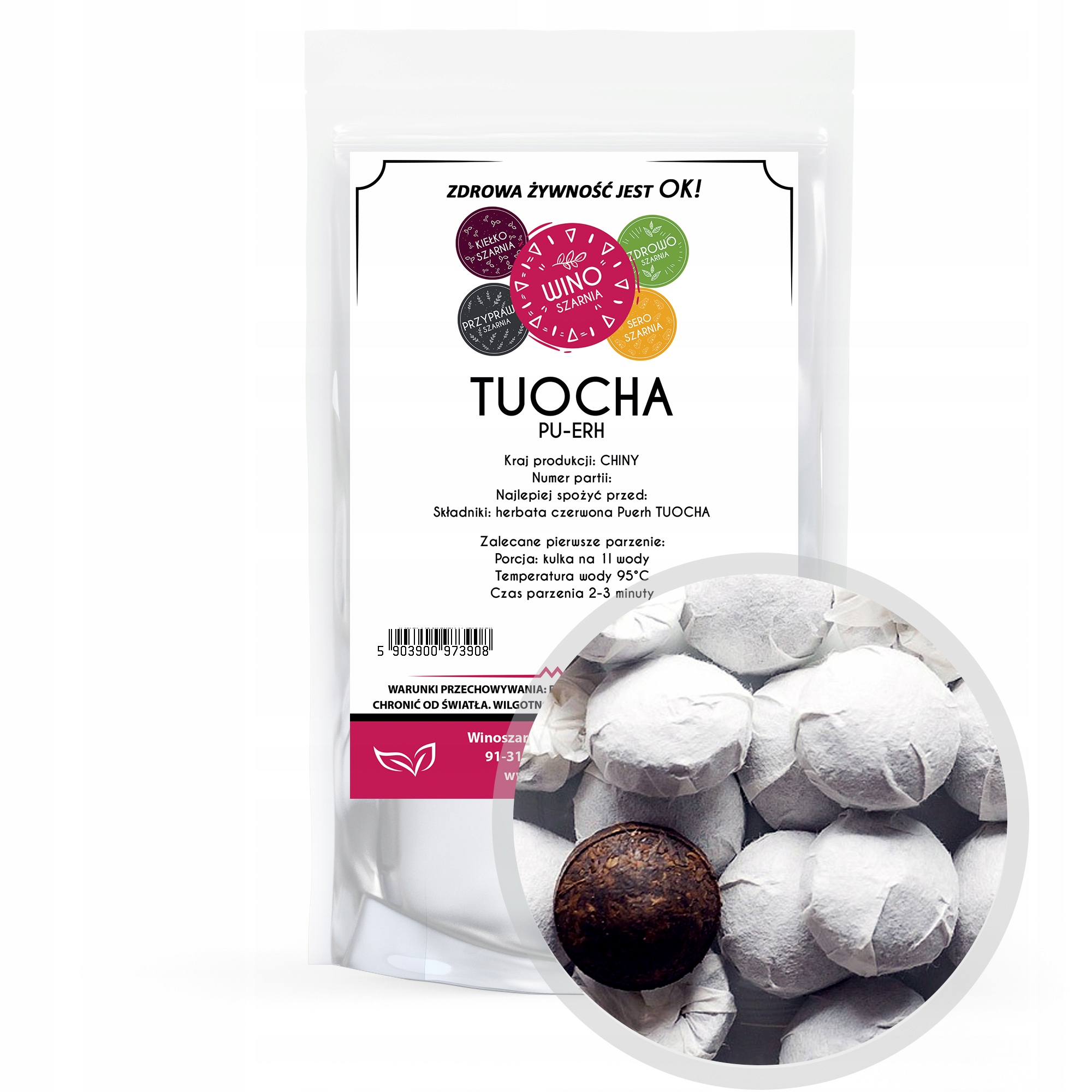 Levně Winoszarnia Čaj Červená Pu Erh Tuocha 50 g