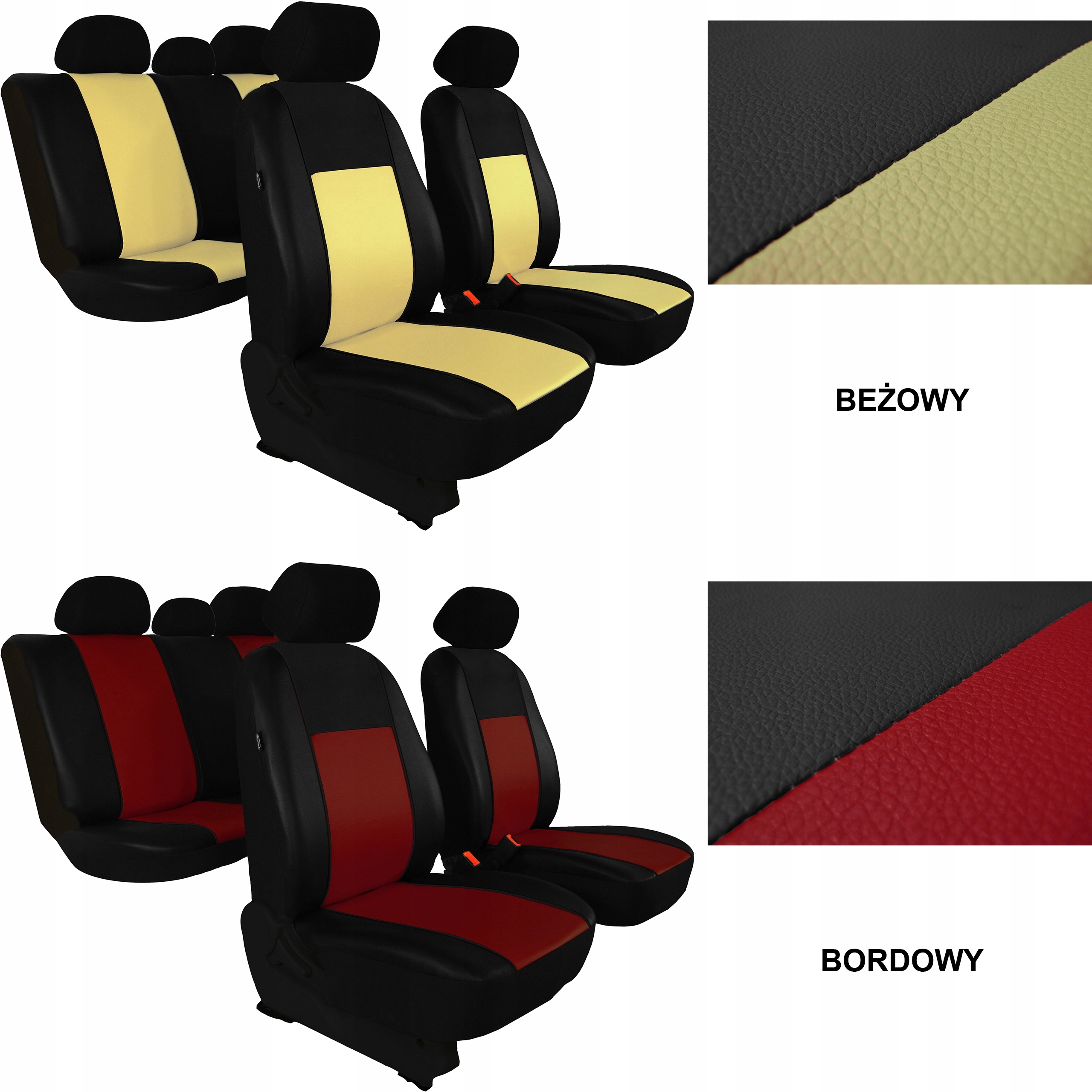 SKÓRZANE POKROWCE MIAROWE do SEAT IBIZA 2 5d Model Pelle