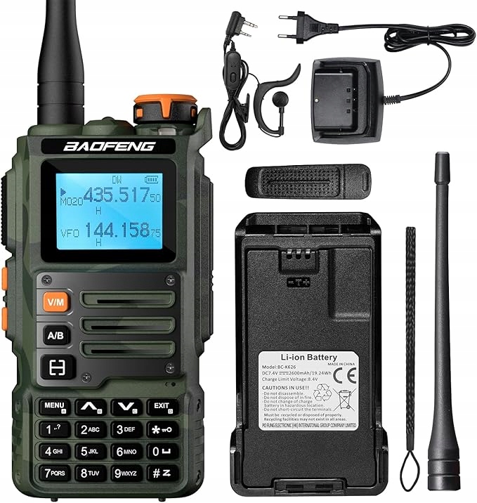 Baofeng K63 amatérske rádio 6W,Tri-Band UHF/VHF/1, prijímač Am-fm