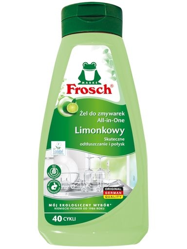 Levně 2x Frosch Ekologický Gel do myčky nádobí All in 1 Limetka 650 ml 40 mycích prostředků
