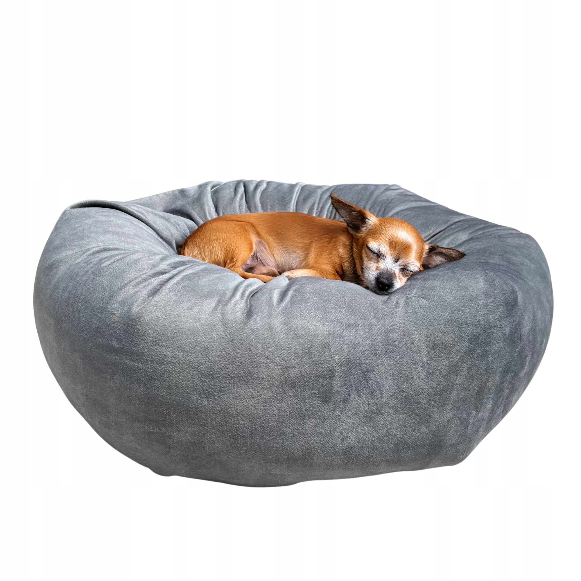 Legowisko okrągłe, legowisko dla psa ze zdejmowanym pokrowcem Szary, 60cm