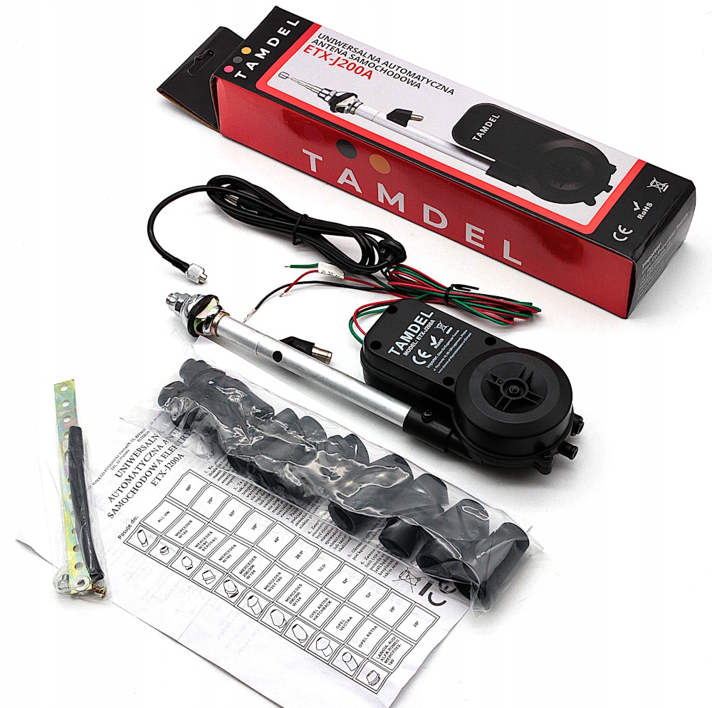 Antena elektryczna automatyczna Mercedes W124 W201 W202 BMW E30 E36 Długość przewodu 140 cm