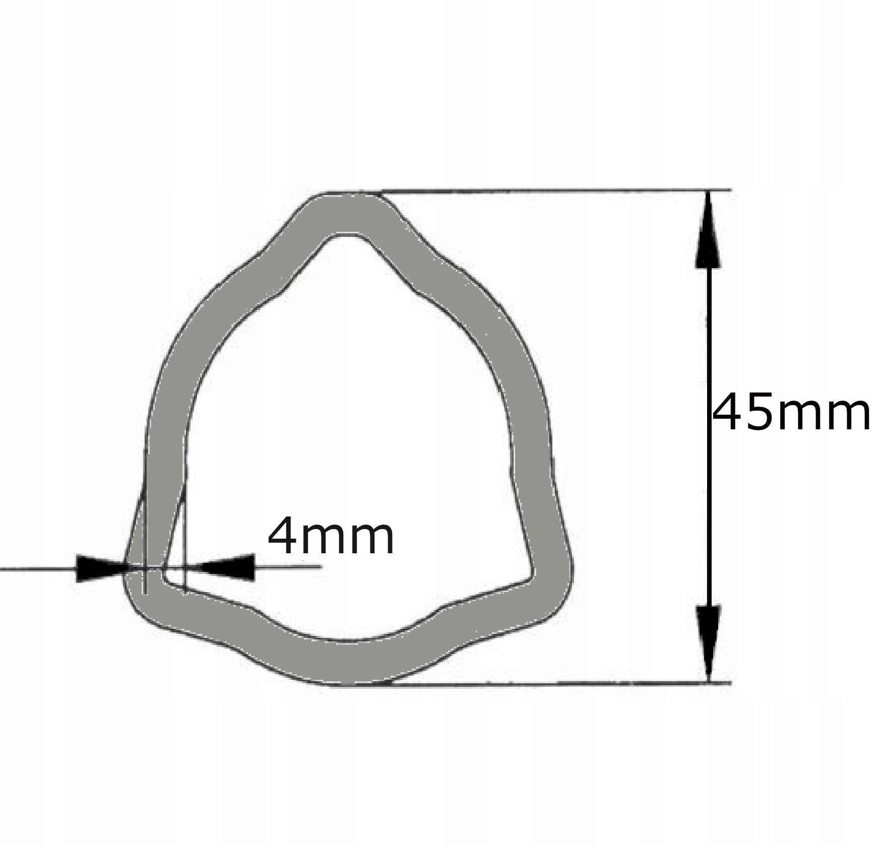 Rura wału WOM profilowana trójkąt 45x4mm 1m Numer katalogowy części TT454-100